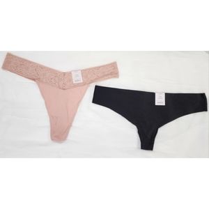 Thong Panties, Size XL (16), Auden, Rose Pink, Black, Underwear, Panties, Thongs